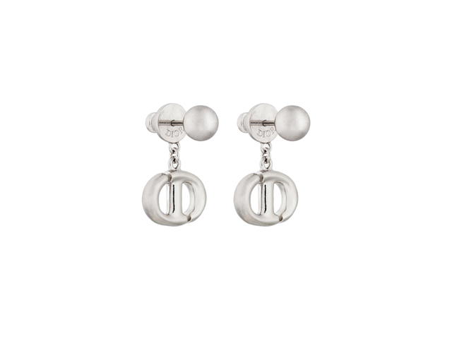 Dior Dior CD Navy Earrings In Silver-Finish Metal - view 3