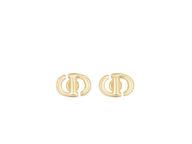 Dior Dior CD Navy Stud Earrings In Gold-Finish Metal - view 1