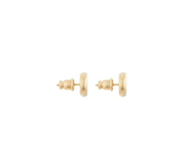 Dior Dior CD Navy Stud Earrings In Gold-Finish Metal - view 2