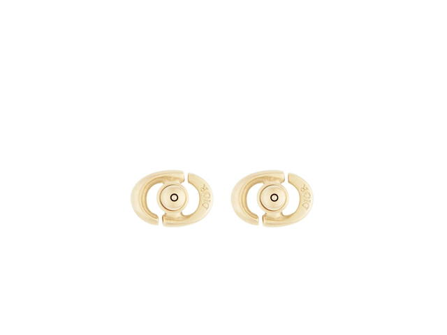 Dior Dior CD Navy Stud Earrings In Gold-Finish Metal - view 3