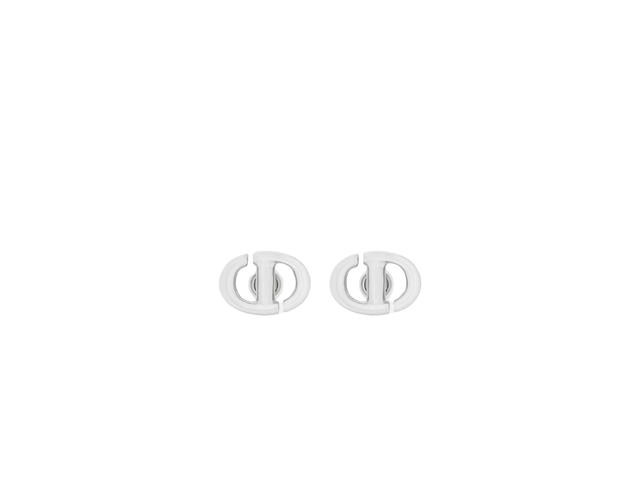Dior Dior CD Navy Stud Earrings In Silver-Finish Metal - view 1