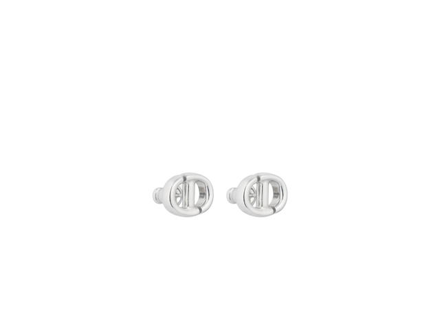 Dior Dior CD Navy Stud Earrings In Silver-Finish Metal - view 2