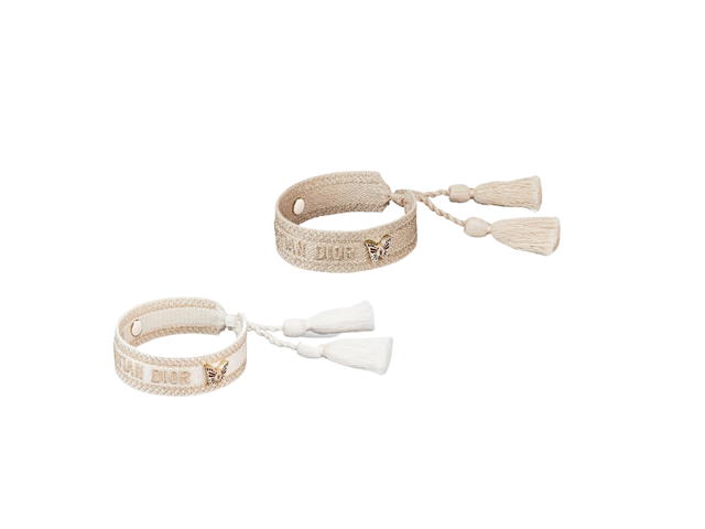 Dior Dior Christian Dior Bracelet Set In Gold-Tone And White Embroidery With Sun Details Matte Gold-Finish Metal - view 2