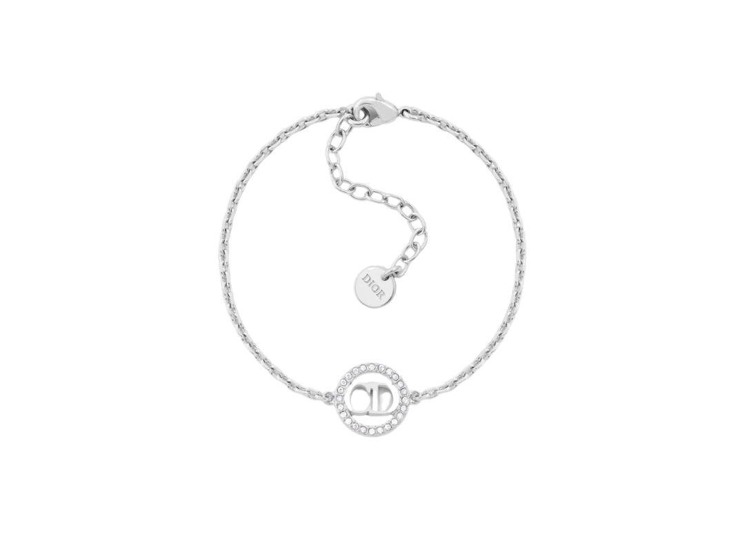 Dior Dior Clair D Lune Bracelet In CD Signature Silver-Finish Metal And Silver-Tone Crystals