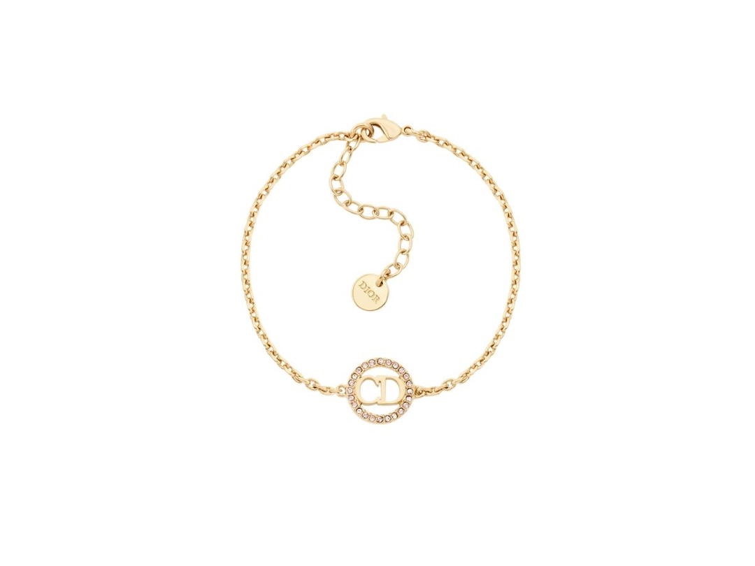 Dior Dior Clair D Lune Bracelet In Gold-Finish Metal And Pink Crystals