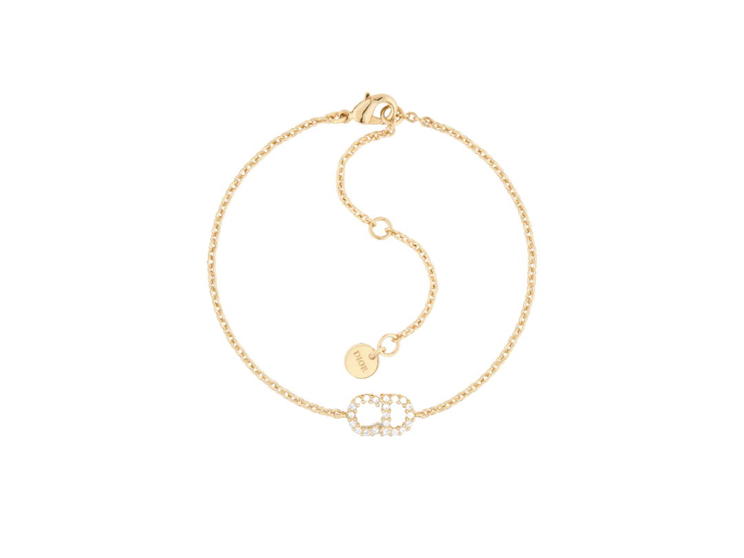 Dior Dior Clair D Lune Bracelet In Gold-Finish Metal With White Crystals