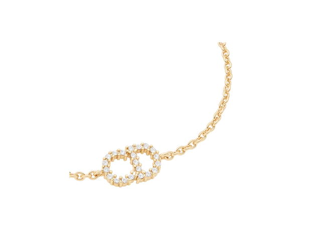Dior Dior Clair D Lune Bracelet In Gold-Finish Metal With White Crystals - view 2