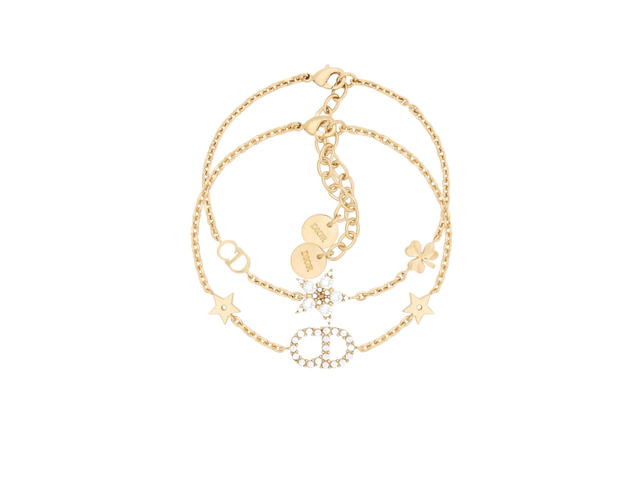 Dior Dior Clair D Lune Bracelet Set In Gold-Finish Metal And White Crystals - view 1