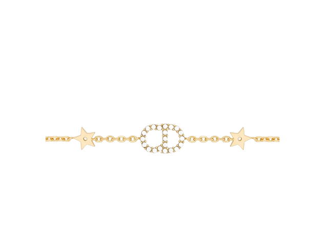 Dior Dior Clair D Lune Bracelet Set In Gold-Finish Metal And White Crystals - view 4