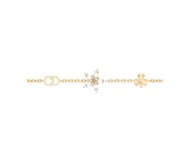 Dior Dior Clair D Lune Bracelet Set In Gold-Finish Metal And White Crystals - view 5