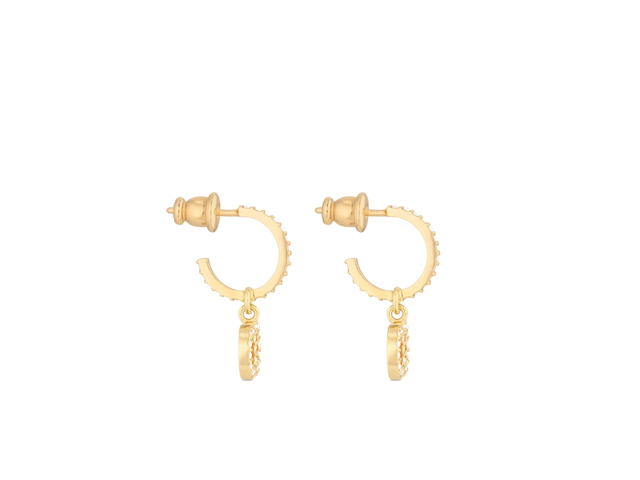Dior Dior Clair D Lune Earrings In Gold-Finish Metal And White Crystals - view 3