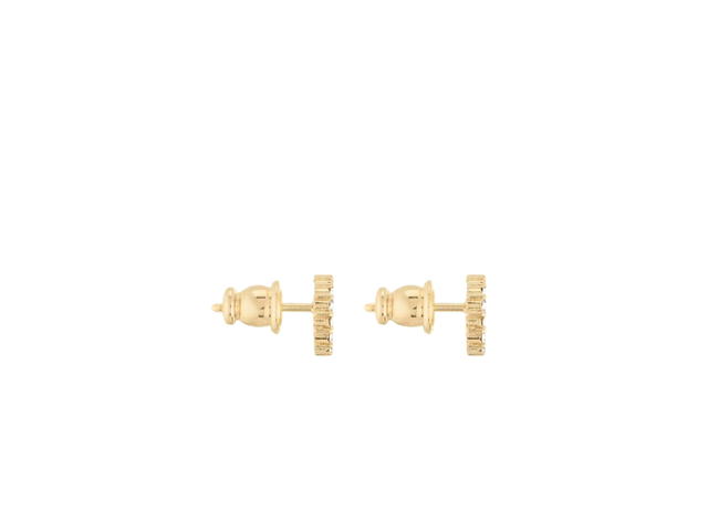 Dior Dior Clair D Lune Earrings In Gold-Finish Metal With White Crystals - view 2