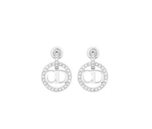 Buy Dior Clair D Lune Earrings In Silver-Finish Metal With Silver-Tone Crystals at Sasom – Authentic and Ready to Ship