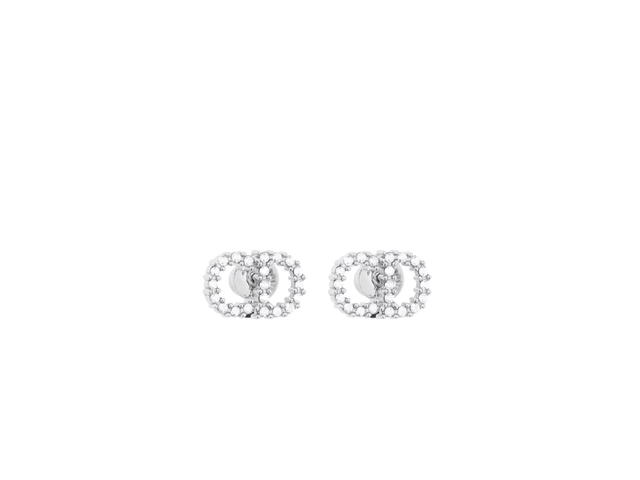 Dior Dior Clair D Lune Earrings In Silver-Finish Metal With White Crystals - view 1