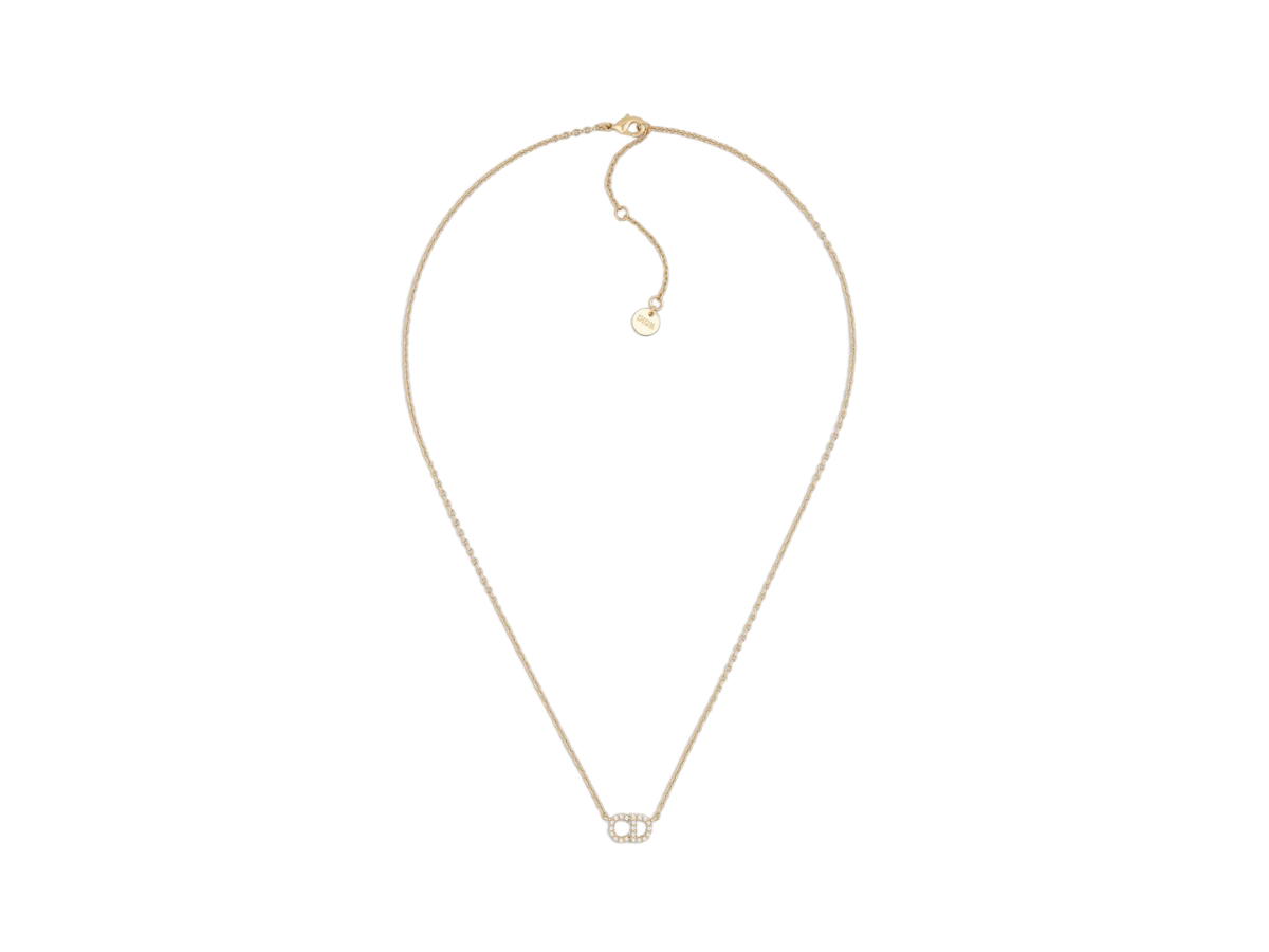 Dior Dior Clair D Lune Necklace In Gold-Finish Metal And White Crystals