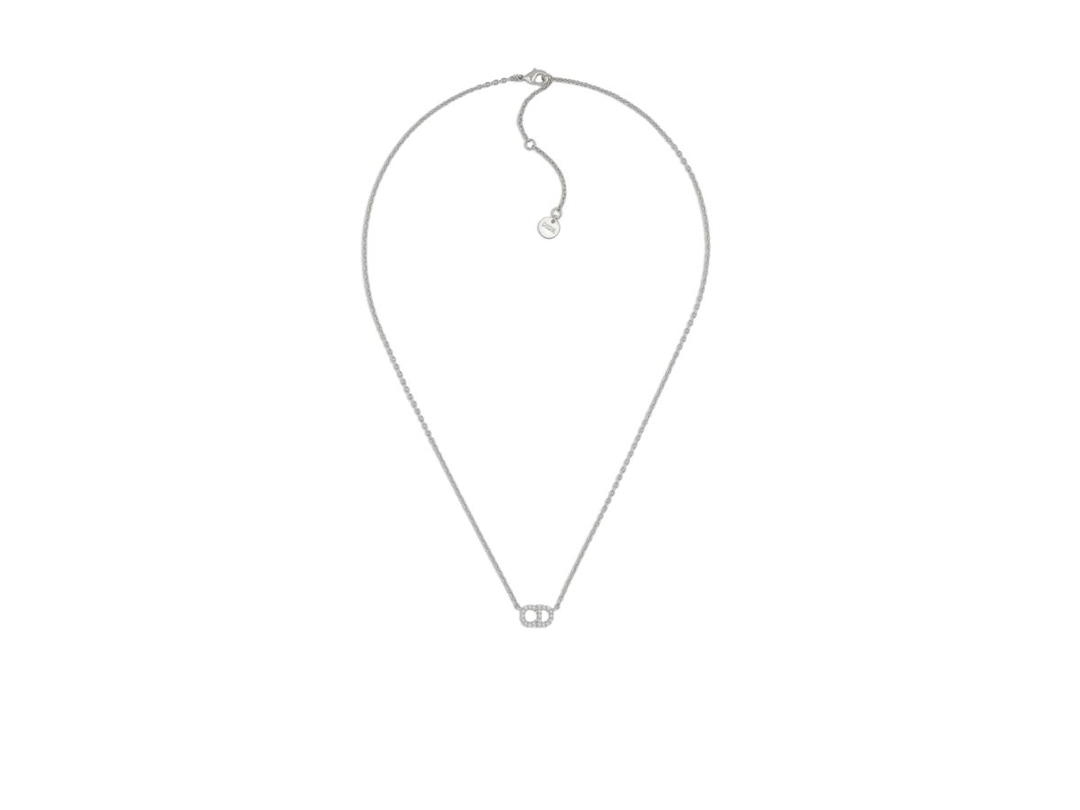 Dior Dior Clair D Lune Necklace In Silver-Finish Metal With White Crystals