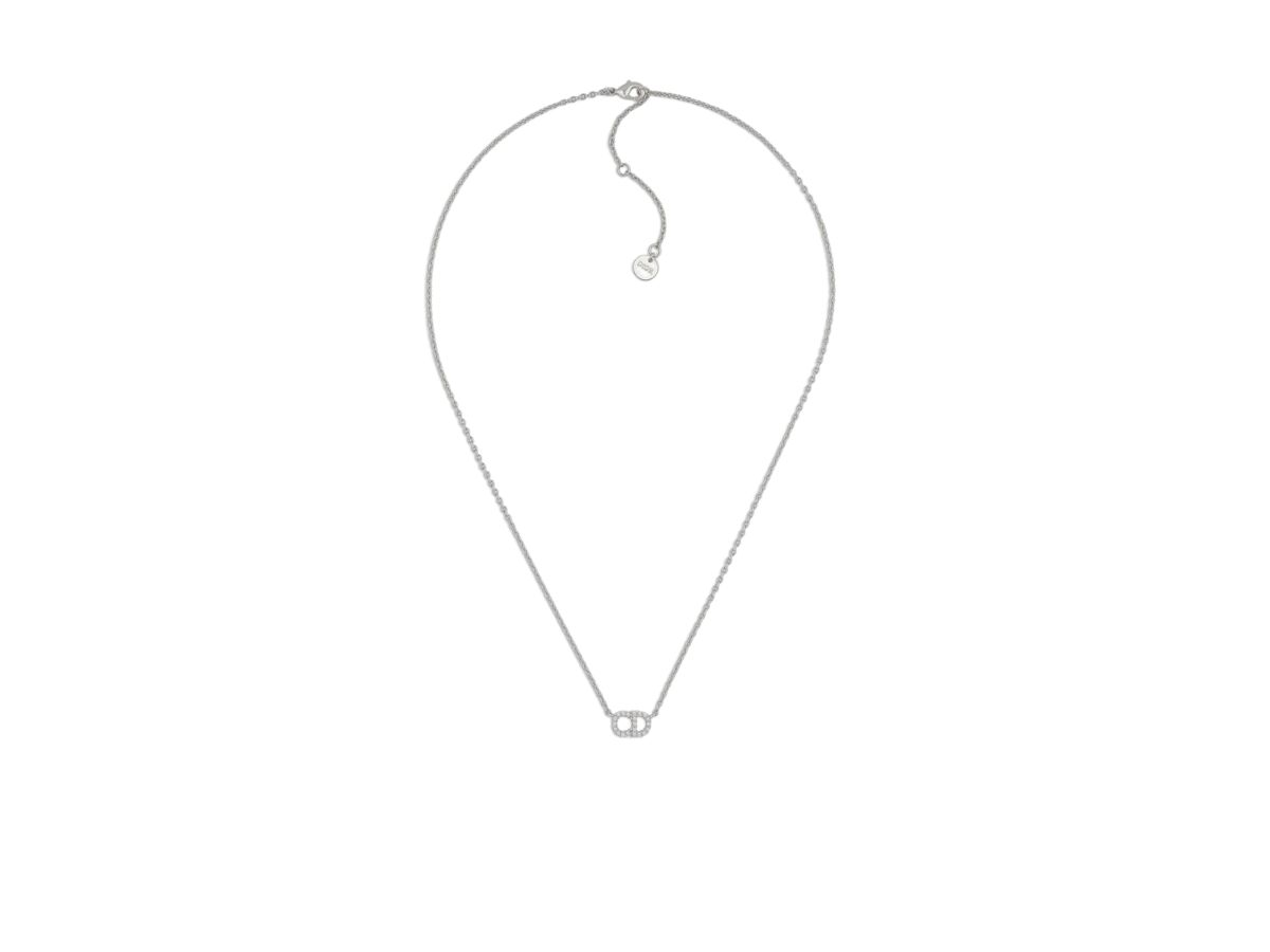 Dior Dior Clair D Lune Necklace In Silver-Finish Metal With White Crystals