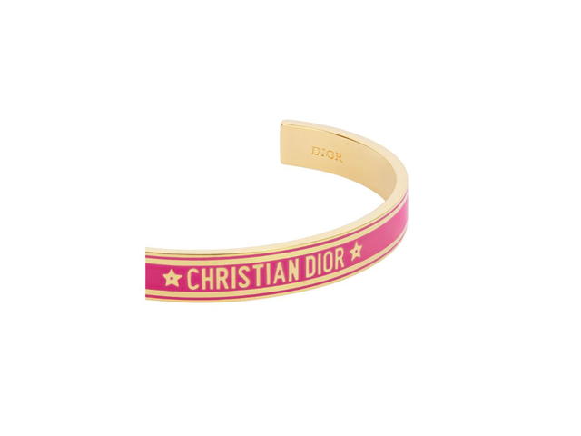 Dior Dior Code Bangle In Gold-Finish Metal And Rani Pink Lacquer - view 3