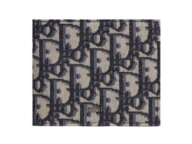 Dior Dior Compact Wallet Beige and Black Oblique Jacquard - view 1
