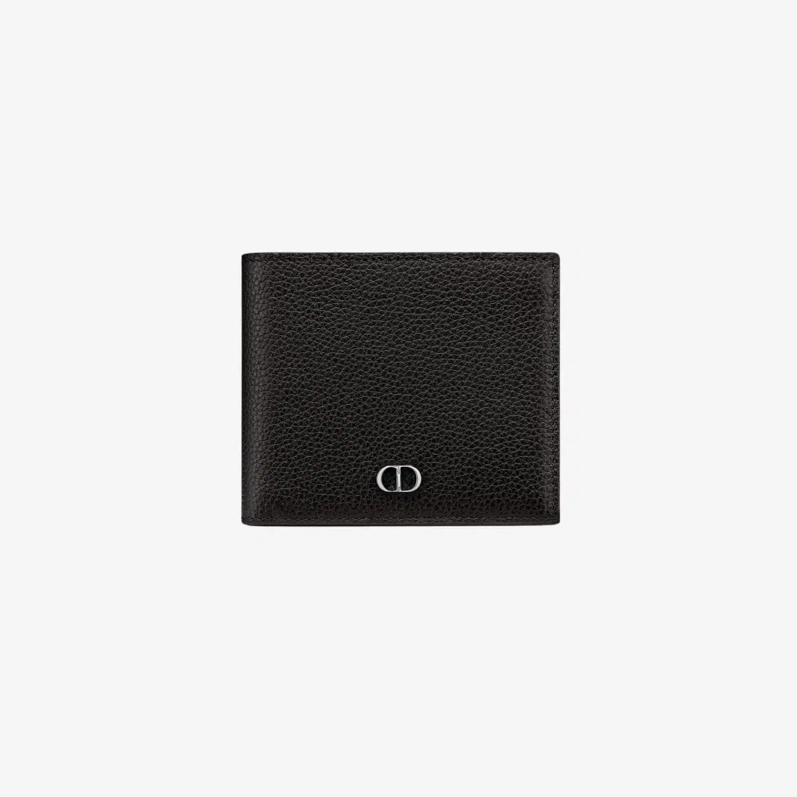 Dior Dior Compact Wallet Grained Calfskin & CD Icon Signature Black