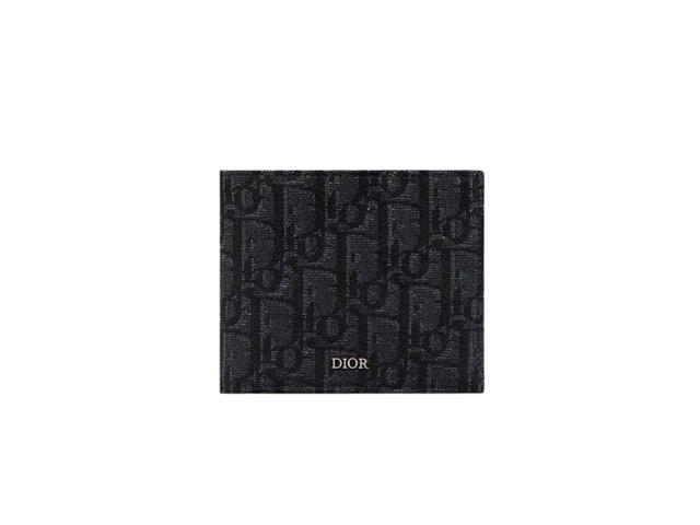 Dior Dior Compact Wallet In Black Dior Oblique Jacquard - view 1