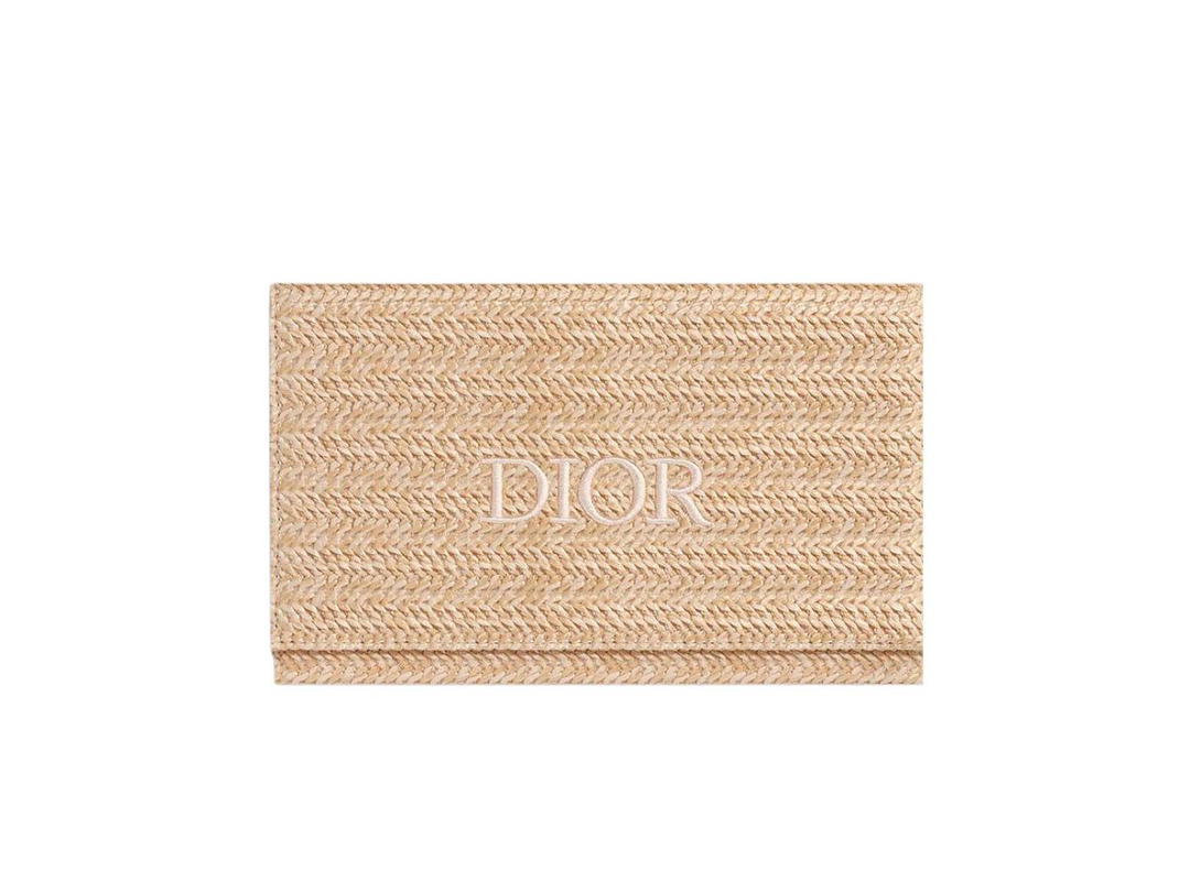 Dior Dior Complimentary Limited-Edition Summer Pouch In Natural Raffia