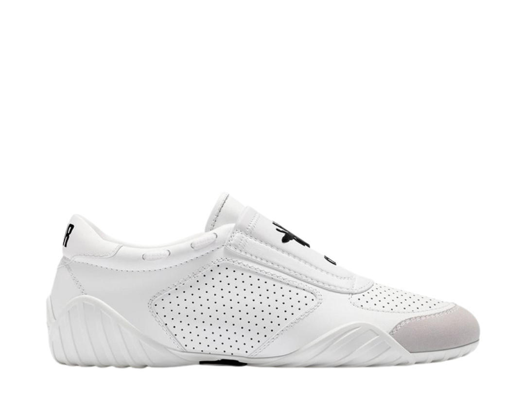 Dior Dior D-Bee Sneakers In White Perforated Calfskin Leather And Suede White (W)