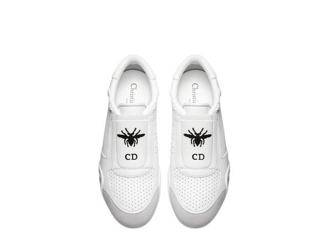 Dior Dior D-Bee Sneakers In White Perforated Calfskin Leather And Suede White (W) - view 2