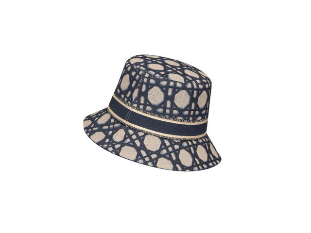 Dior Dior D-Bobby Macrocannage Small Brim Bucket Hat In Beige And Blue Macrocannage Embroidery - view 3