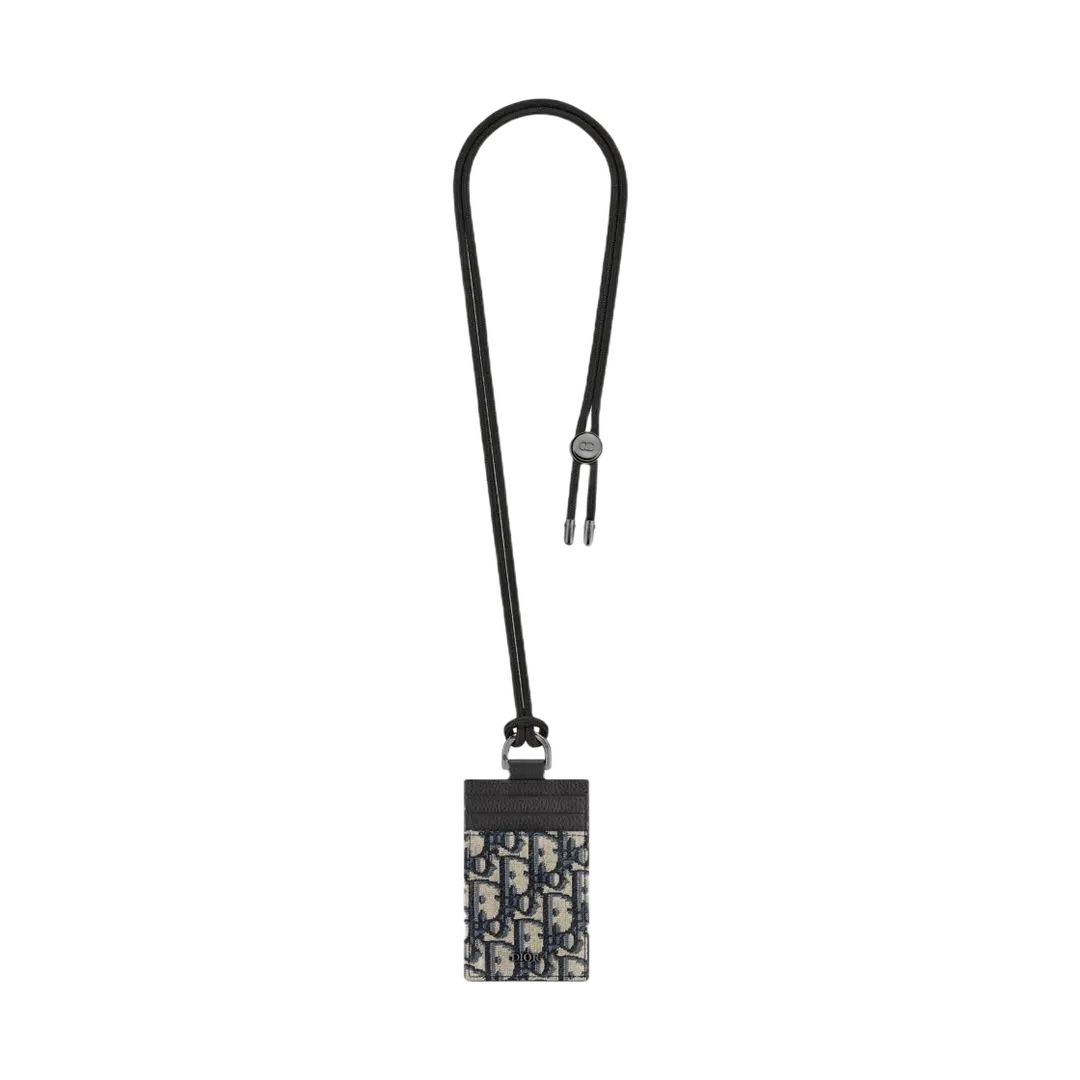 Dior Dior D Touch Vertical Card Holder Beige Black Dior Oblique Jacquard