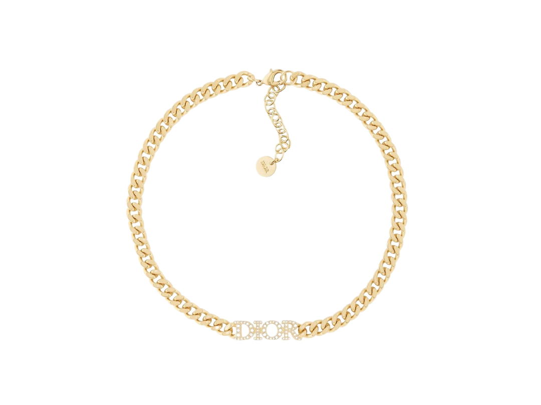 Dior Dior Dio(r)evolution Choker In Gold-Finish Metal And White Crystals
