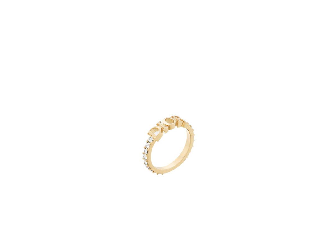 Dior Dior Dio(r)evolution Ring In Gold-Finish Metal And White Crystals