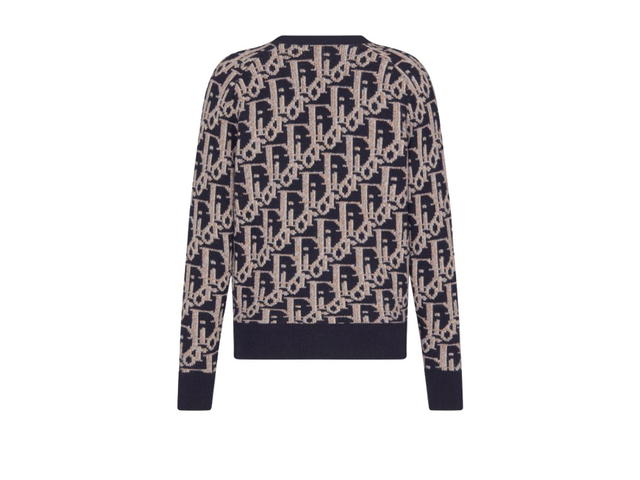 Dior Dior Oblique Cardigan Navy Blue Wool Jacquard - view 2