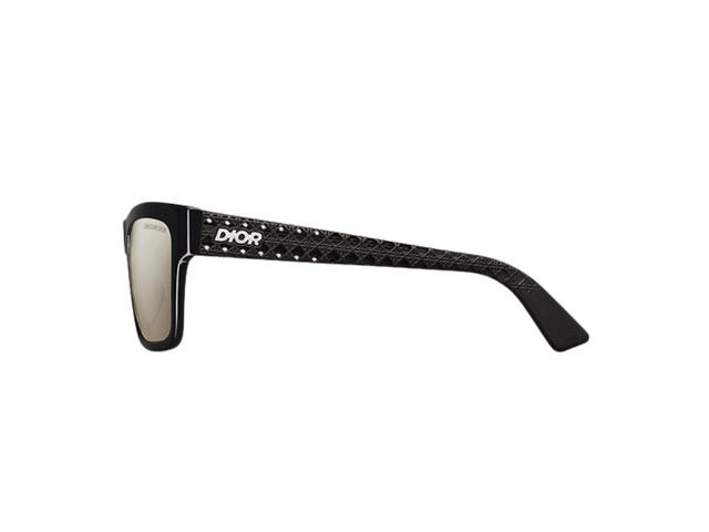 Dior Dior 3D S2f In Black Acetate Frame With Silver Tone Mirrored Lenses - view 3
