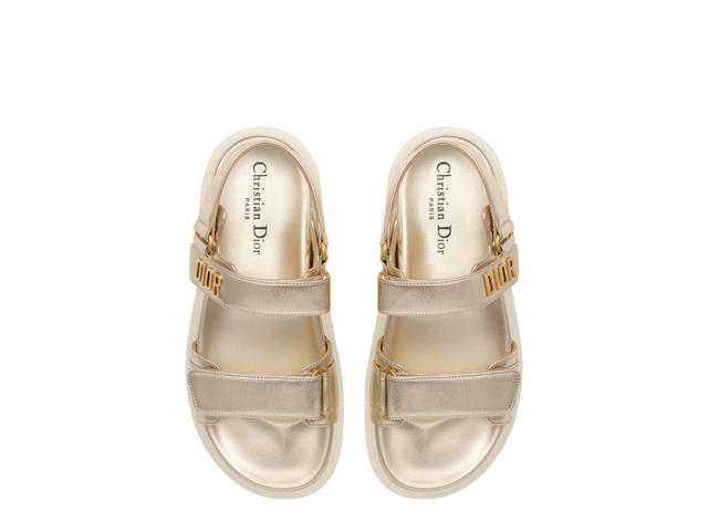 Dior Dior Act Sandal In Gold-Tone Shiny Metallic Calfskin (W) - view 3
