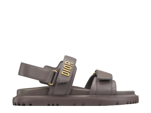 Dior Dior Dioract Sandal In Grey Lambskin With Rubber Sole Gold-finish Metal (W) - view 1