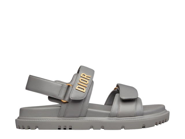 Dior Dior Dioract Sandal In Lambskin With Gold-finish Metal Gray Stone (W) - view 1