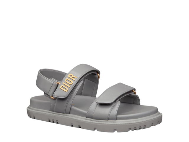 Dior Dior Dioract Sandal In Lambskin With Gold-finish Metal Gray Stone (W) - view 2