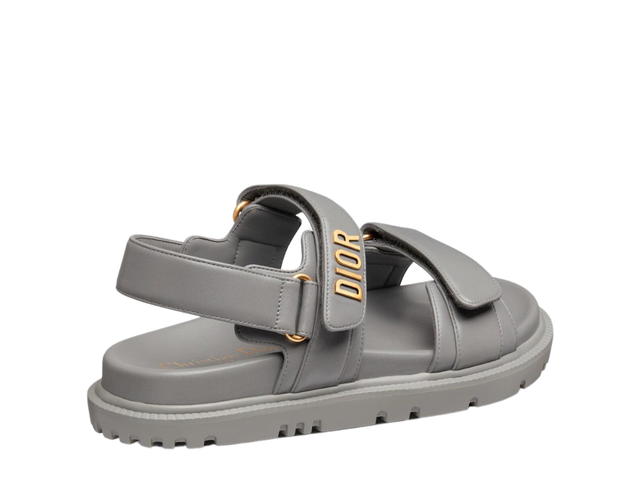 Dior Dior Dioract Sandal In Lambskin With Gold-finish Metal Gray Stone (W) - view 3