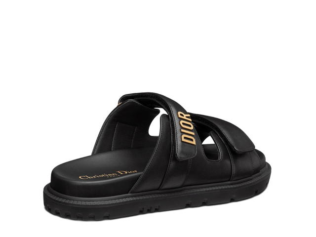 Dior Dior Dioract Slide In Lambskin With Gold-finish Metal Black (W) - view 3