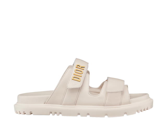 Dior Dior Dioract Slide In Lambskin With Gold-finish Metal White (W) - view 1