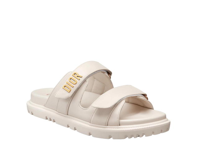Dior Dior Dioract Slide In Lambskin With Gold-finish Metal White (W) - view 2