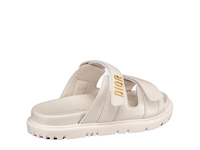 Dior Dior Dioract Slide In Lambskin With Gold-finish Metal White (W) - view 3