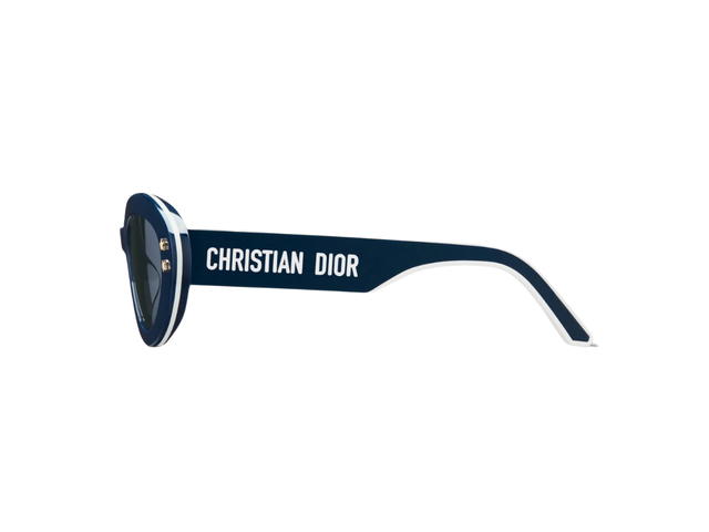 Dior DiorPacific B1U Sunglasses In Blue Acetate Frame With Gold-Tone Logo - view 2