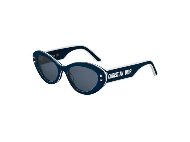Dior DiorPacific B1U Sunglasses In Blue Acetate Frame With Gold-Tone Logo - view 3