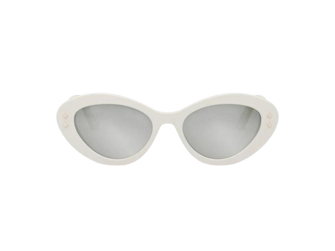 Dior Dior Diorpacific B1U In Butterfly Sunglasses White-Green Acetate Frame With Grey Lenses