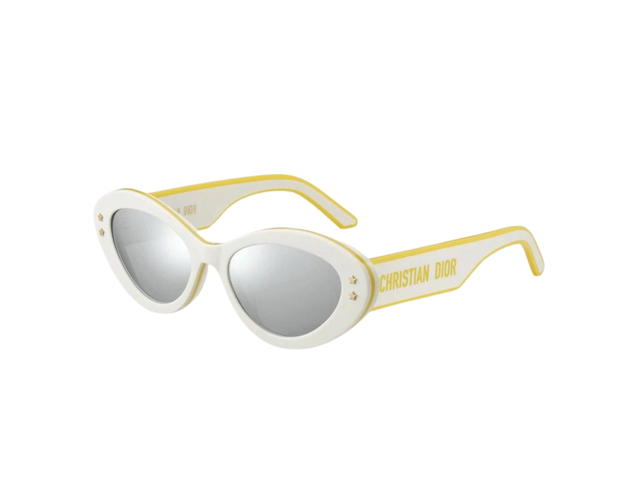 Dior Dior Diorpacific B1U In Butterfly Sunglasses White-Green Acetate Frame With Grey Lenses - view 2