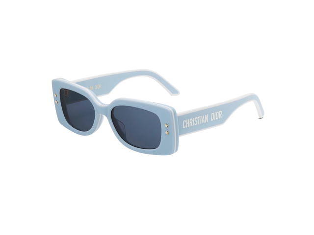 Dior Dior Diorpacific S1U Square Sunglasses In Blue-White Tri-Layer Effect Acetate Frame With Blue Lenses - view 2