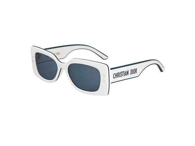 Dior Dior DiorPacific S1U In White Square Sunglasses With Blue Lenses - view 3