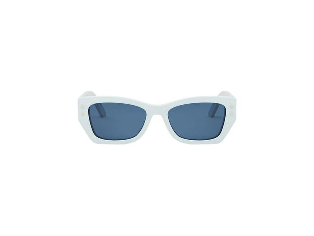 Dior Dior DiorPacific S2U 80B0 Square Sunglasses In Shiny Azure Blue And White Frame With Blue Lenses - view 2